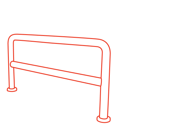 Line art of safety rail